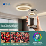 glasvilla Lampadario Sospensione, Lampada 3000-6000K con Filo 170 CM, Altezza Regolabile, Lampada da Soffitto a Sospensione per Camera da Letto, Cucina e Soggiorno, Luvina03