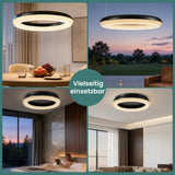 glasvilla Suspension de table à manger, Lampe suspendue LED moderne, intensité réglable en continu 3000K–6000K, lampe de table à manger design réglable en hauteur avec télécommande et interrupteur mural, Luvina03