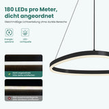 glasvilla Pendelleuchte 50cm LED Hängelampe Dynamisches Wellendesign 3000K/4000K/6000K Verstellbares Kabel 16W Hängeleuchte für Esszimmer Wohnzimmer Schlafzimmer