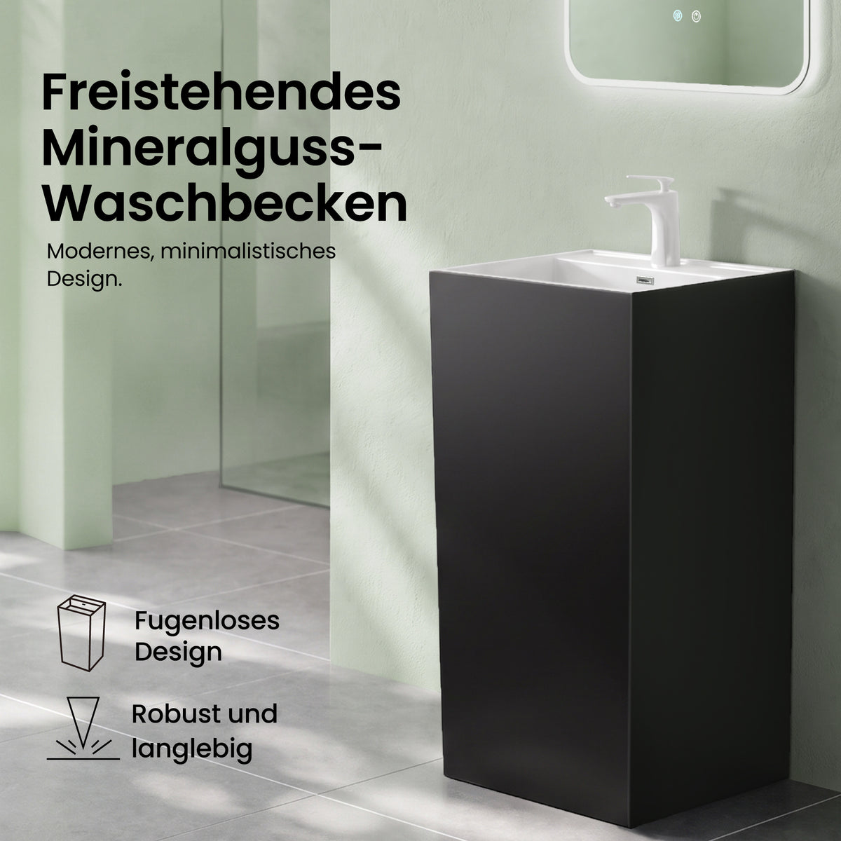 Lavabo sur pied Glasvilla Design Col34 en fonte minérale