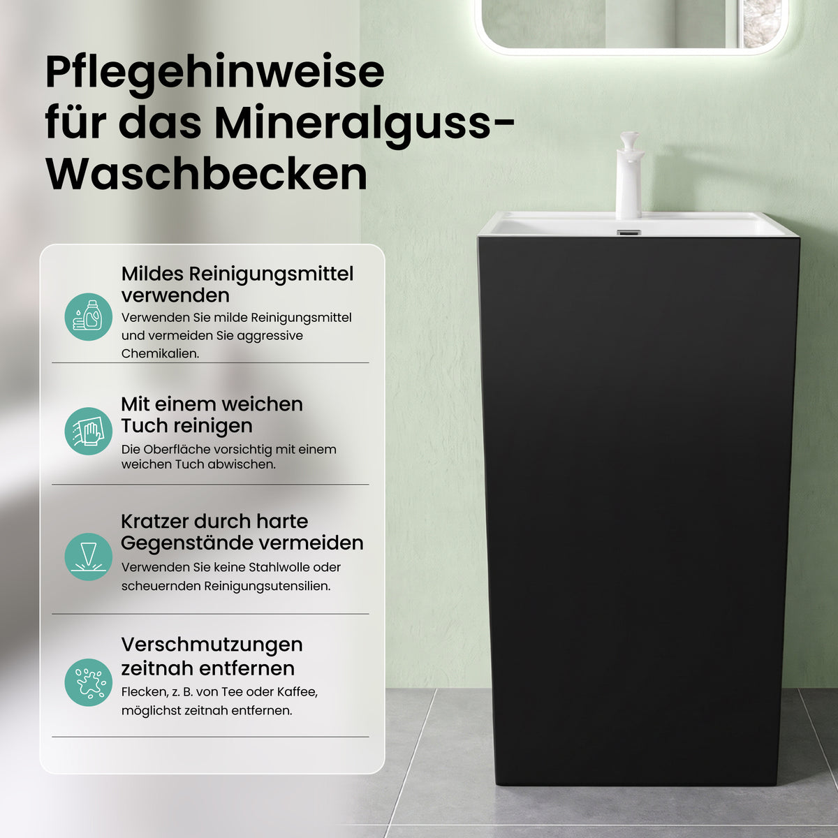 Lavabo sur pied Glasvilla Design Col34 en fonte minérale