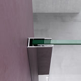 glasvilla Walk-In Duschwand für Dusche Duschabtrennung 8mm Klarglas ESG-Sicherheitsglas mit Nano Rechteckiger Stabilisator Bremen01K-Plus