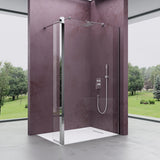 glasvilla Walk-In Duschwand für Dusche Duschabtrennung 8mm Klarglas ESG-Sicherheitsglas mit Nano Rechteckiger Stabilisator Bremen01K-Plus