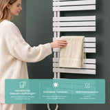glasvilla Badheizkörper,mit Heizstab Badheizung,Handtuchheizkörper mit Seitenanschluss, Handtuchwärmer mit Heizstab 600W/900W, App-Steuerung, Thermostat und Timerfunktion,‎FN con Heizstab-03