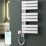 glasvilla Badheizkörper,mit Heizstab Badheizung,Handtuchheizkörper mit Seitenanschluss, Handtuchwärmer mit Heizstab 600W/900W, App-Steuerung, Thermostat und Timerfunktion,‎FN con Heizstab-03