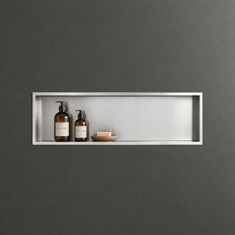 Niche de douche Glasvilla, niche murale de salle de bain, étagère de douche en acier inoxydable carrelable, montage facile