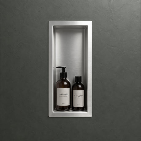 Niche de douche Glasvilla, niche murale de salle de bain, étagère de douche en acier inoxydable carrelable, montage facile