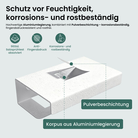 glasvilla Toilettenpapierhalter mit Ablage, Klopapierhalter WC aus Aluminiumlegierung, Toilettenpapier Halterung Rollenhalter  Lino-05