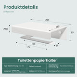 Porte-papier toilette Glasvilla avec étagère, support de papier toilette WC en alliage d'aluminium, dérouleur de papier toilette Lino-05