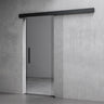 glasvilla Porta Scorrevole in Vetro 8 mm, Porta Scorrevole con Sistema Softclose in Vetro di Sicurezza ESG con Binario e Maniglia a Barra, Distanza dal Muro 15 mm, Amalfi Schwarz