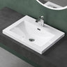 Lavabo Glasvilla Col01 Mineral Cast Rectangular con Desbordamiento y Orificio para Grifo