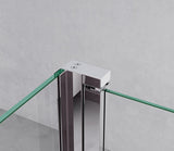 glasvilla Walk-In Duschwand für Dusche Duschabtrennung 8mm Klarglas ESG-Sicherheitsglas mit Nano Rechteckiger Stabilisator Bremen01K-Plus