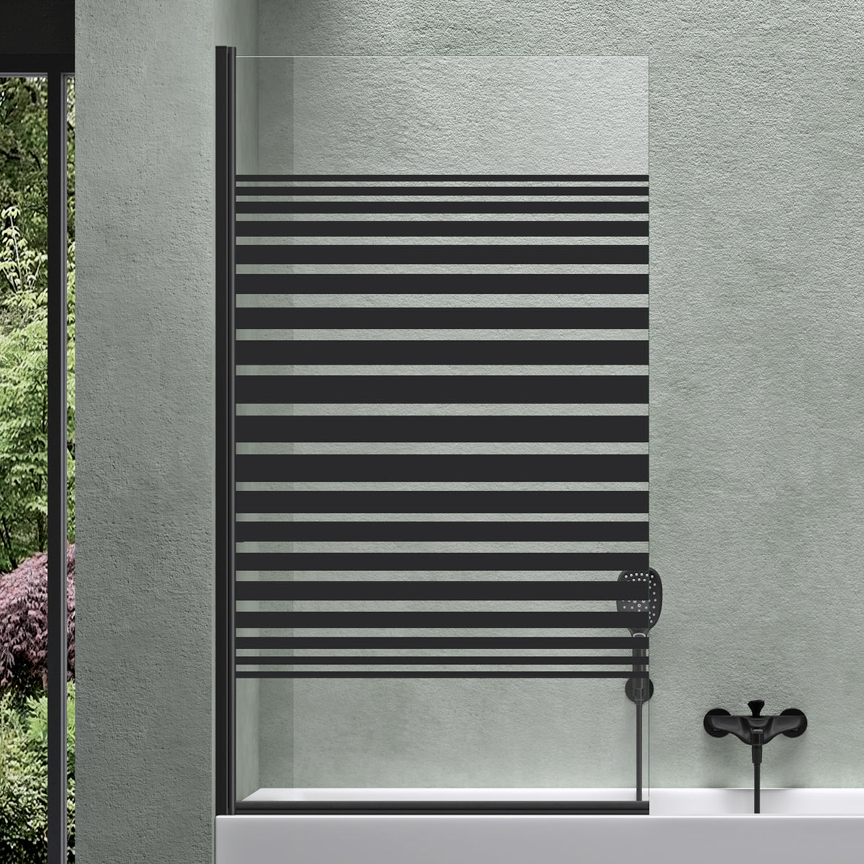 glasvilla Duschwand für Badewanne Badewannenwand Sicherheitsglas mit NANO-Versiegelung Badewannentrennwand Badewannenaufsatz 80x140cm Cortona201