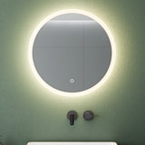 glasvilla Specchio da Bagno Appeso Specchio a LED Rotondo Specchio da Parete con Strato Anti-Appannamento e Interruttore a Sfioramento LED-Spiegel 05
