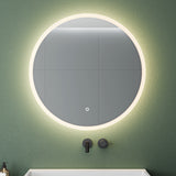 glasvilla Specchio da Bagno Appeso Specchio a LED Rotondo Specchio da Parete con Strato Anti-Appannamento e Interruttore a Sfioramento LED-Spiegel 05