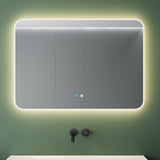 glasvilla Miroir Mural de Salle de Bain Miroir de Salle de Bain LED avec Interrupteur Tactile Antibuée Couche Antibuée