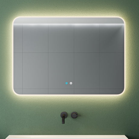 glasvilla Miroir Mural de Salle de Bain Miroir de Salle de Bain LED avec Interrupteur Tactile Antibuée Couche Antibuée