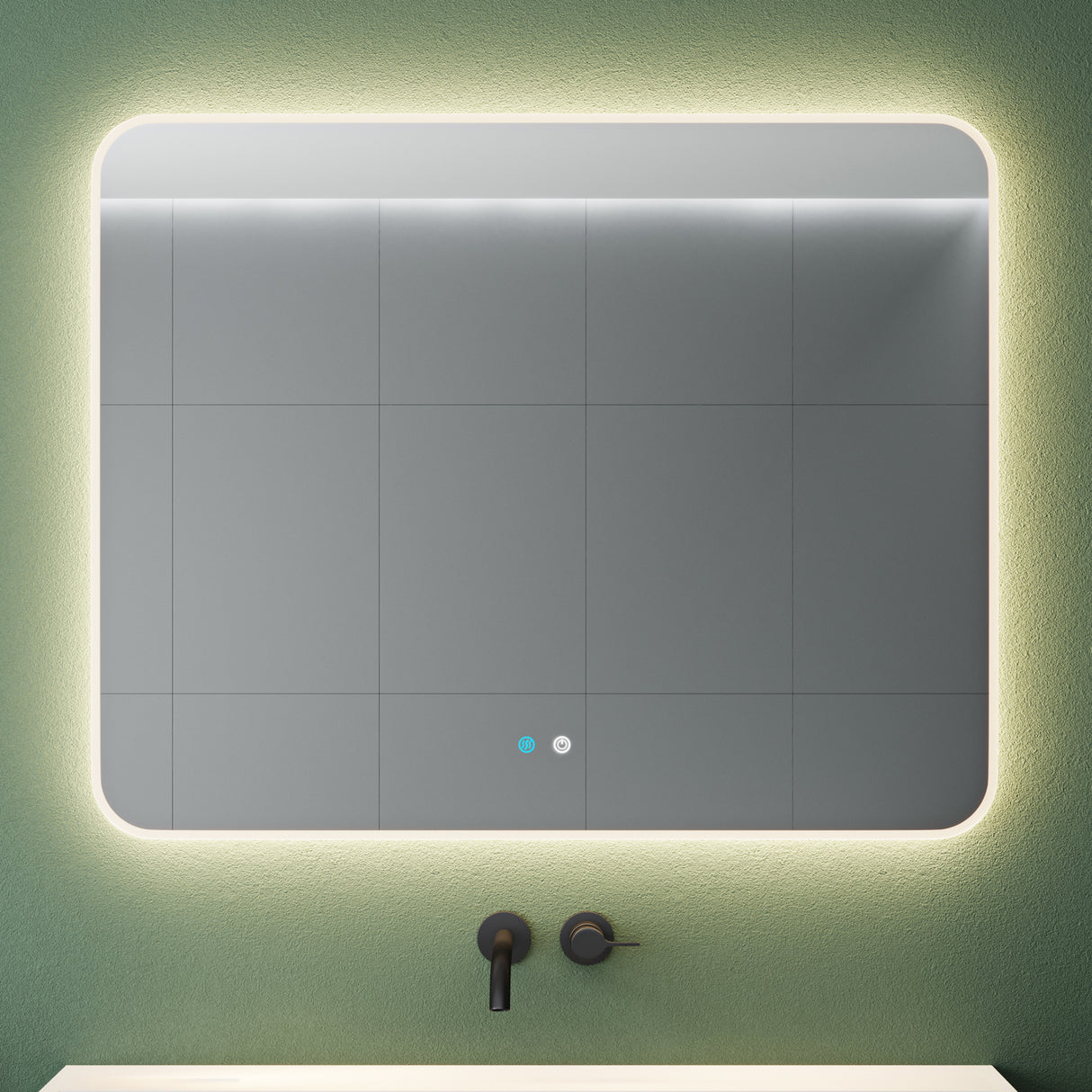 glasvilla Miroir Mural de Salle de Bain Miroir de Salle de Bain LED avec Interrupteur Tactile Antibuée Couche Antibuée