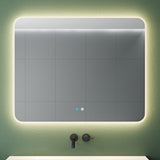 glasvilla Miroir Mural de Salle de Bain Miroir de Salle de Bain LED avec Interrupteur Tactile Antibuée Couche Antibuée