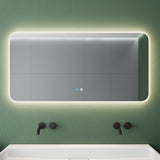 glasvilla Miroir Mural de Salle de Bain Miroir de Salle de Bain LED avec Interrupteur Tactile Antibuée Couche Antibuée