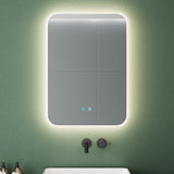 glasvilla Miroir Mural de Salle de Bain Miroir de Salle de Bain LED avec Interrupteur Tactile Antibuée Couche Antibuée