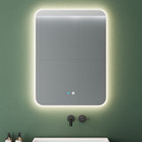 glasvilla Miroir Mural de Salle de Bain Miroir de Salle de Bain LED avec Interrupteur Tactile Antibuée Couche Antibuée