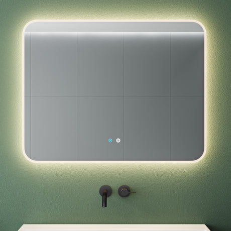 glasvilla Miroir Mural de Salle de Bain Miroir de Salle de Bain LED avec Interrupteur Tactile Antibuée Couche Antibuée