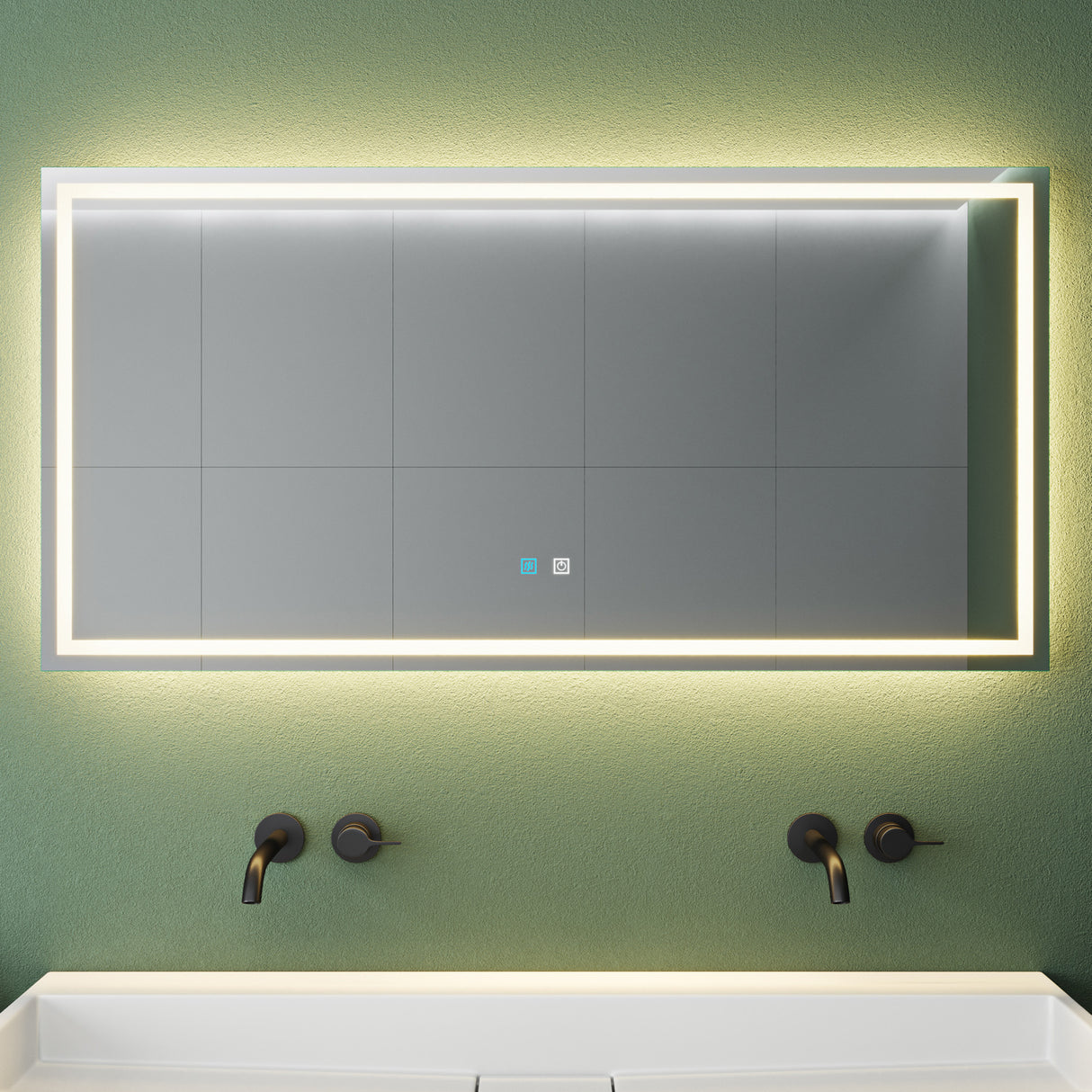 glasvilla Wandspiegel Badezimmer Spiegel LED Bad-Spiegel mit Touchschalter, Beschlagfrei durch Antifog-Schicht LED-Spiegel02  Nova-01
