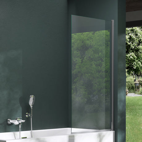 glasvilla Duschwand für Badewanne Badewannenwand Sicherheitsglas mit NANO-Versiegelung Badewannentrennwand Badewannenaufsatz 80x140cm Cortona201