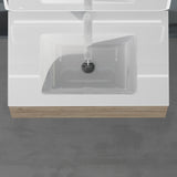 glasvilla Badmöbel-Set Waschtisch mit Unterschrank Mineralguss Waschbecken Waschbeckenunterschrank  2-Schubladen Soft-Close Aqualis