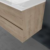 glasvilla Badmöbel-Set Waschtisch mit Unterschrank Mineralguss Waschbecken Waschbeckenunterschrank  2-Schubladen Soft-Close Aqualis