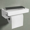 Porte-papier toilette Glasvilla avec étagère, support de papier toilette WC en alliage d'aluminium, dérouleur de papier toilette Lino-05