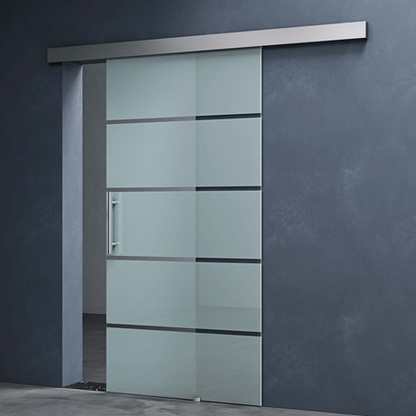 glasvilla Glasschiebetür komplettset Amalfi H: 2050mm, Griffart: Stangengriff, inkl. Softclose-Automatik, 8mm ESG-Sicherheitsglas