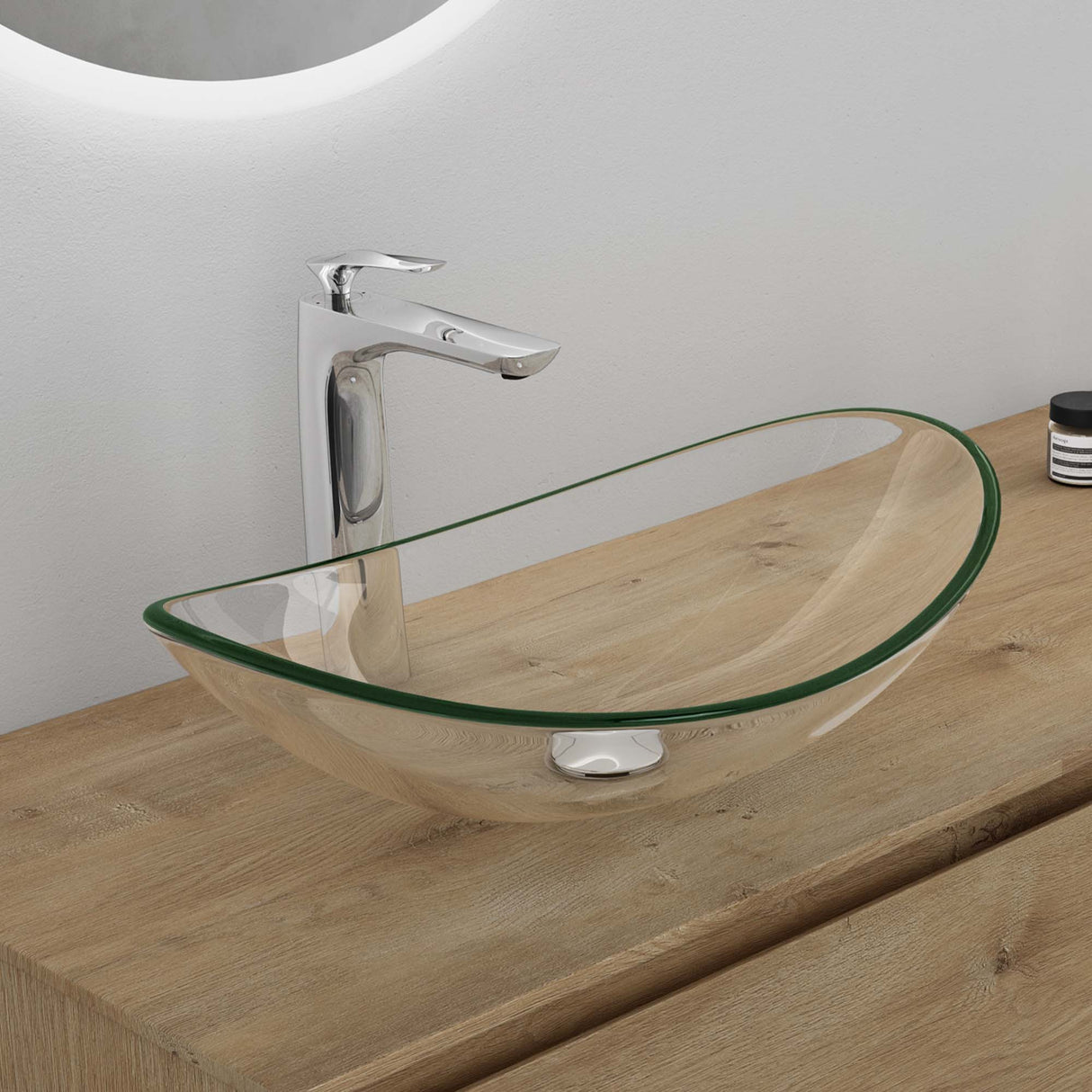 glasvilla Lavabo da Appoggio in Vetro Lavandino Bagno da Appoggio in Vetro Ovale