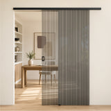 glasvilla Porta Scorrevole in Vetro Temperato 8mm, Binario e Maniglia in Lega di Alluminio per Bagno Cucina Studio Ufficio, Muranino-001