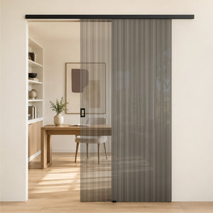 glasvilla Porta Scorrevole in Vetro Temperato 8mm, Binario e Maniglia in Lega di Alluminio per Bagno Cucina Studio Ufficio, Muranino-001