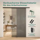 glasvilla Porta Scorrevole in Vetro Temperato 8mm, Binario e Maniglia in Lega di Alluminio per Bagno Cucina Studio Ufficio, Muranino-001