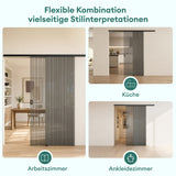 glasvilla Porta Scorrevole in Vetro Temperato 8mm, Binario e Maniglia in Lega di Alluminio per Bagno Cucina Studio Ufficio, Muranino-001