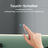 glasvilla Miroir Mural de Salle de Bain Miroir de Salle de Bain LED avec Interrupteur Tactile Antibuée Couche Antibuée