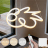 glasvilla Pendelleuchte Esstisch, 52cm LED Moderne Hängelampe Weiß, stufenlos dimmbar 3000K–6400K, höhenverstellbare Design 67W Esstischlampe mit Fernbedienung & Wandschalter, Alivetta25040