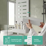 glasvilla Duschablage zum Hängen, Duschregal Ohne Bohren für Glasduschtüren, Hängeregal mit 2 Etagen und 3 Haken, Badezimmer Organizer  Oryne-01