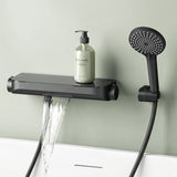 Robinet de baignoire thermostatique Glasvilla avec douchette, thermostat de baignoire, 4 jets, robinet mural pour baignoire, laiton, flexible de douche inclus, système de douche 8