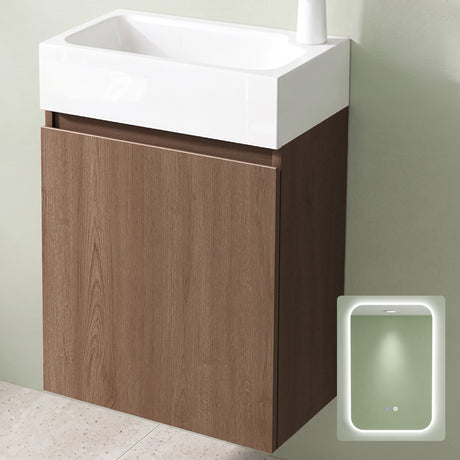 glasvilla Badmöbelset Badezimmermöbel bestehend aus Waschbecken Weiß und Waschbeckenunterschrank BTH: 46x26x63cm Pisa02