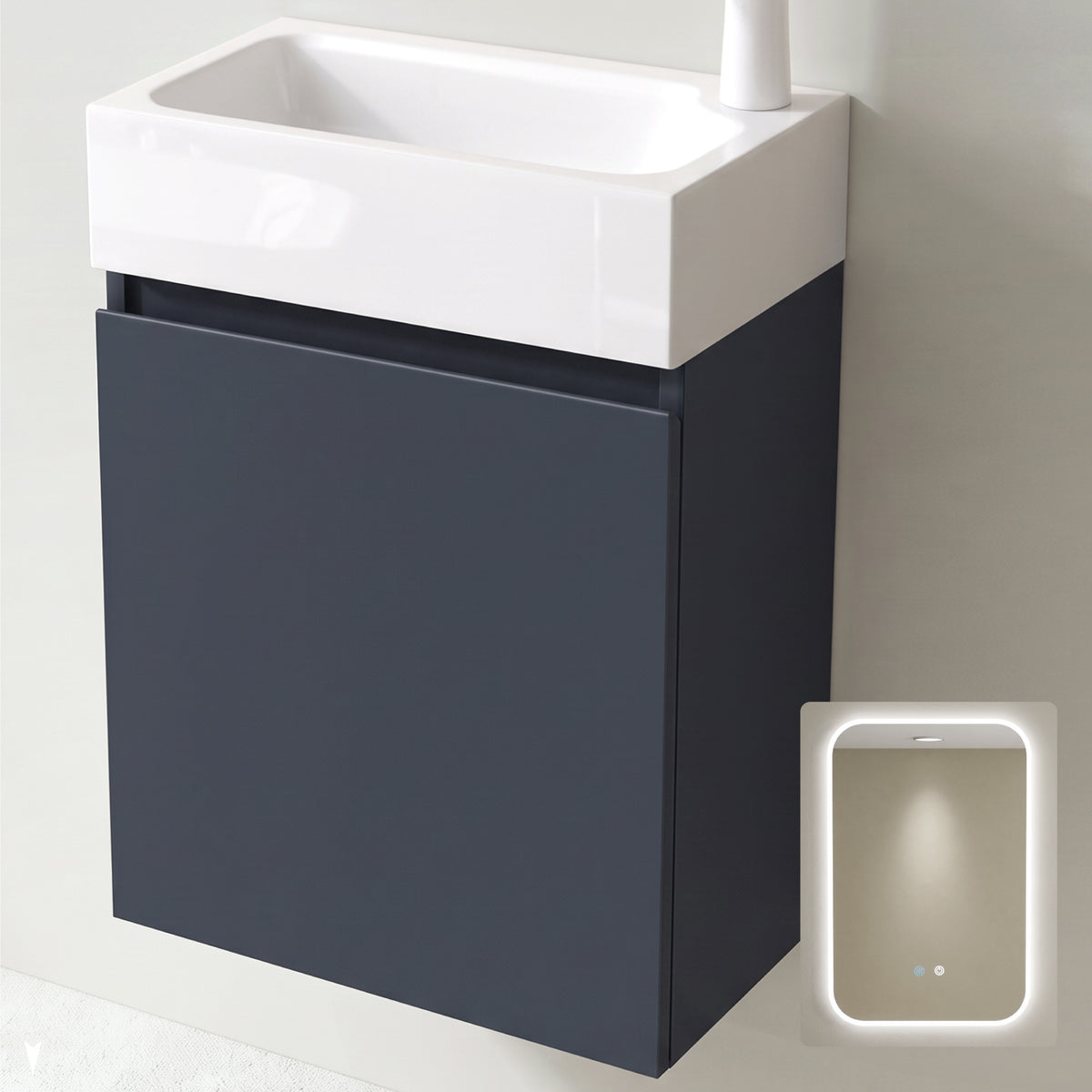 glasvilla Ensemble de Meubles de Salle de Bain avec Lavabo Blanc et Meuble Sous-Vasque LTH 46x26x63 cm Pisa02