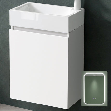 glasvilla Badmöbelset Badezimmermöbel bestehend aus Waschbecken Weiß und Waschbeckenunterschrank BTH: 46x26x63cm Pisa02