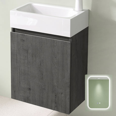 glasvilla Badmöbelset Badezimmermöbel bestehend aus Waschbecken Weiß und Waschbeckenunterschrank BTH: 46x26x63cm Pisa02
