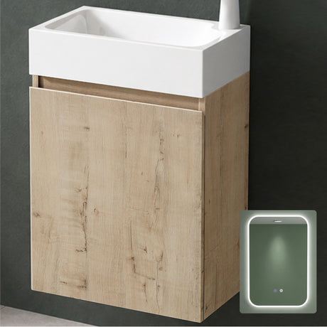 glasvilla Badmöbelset Badezimmermöbel bestehend aus Waschbecken Weiß und Waschbeckenunterschrank BTH: 46x26x63cm Pisa02