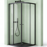 glasvilla Cabina de ducha cuarto de círculo Ducha separación de ducha con 2 puertas correderas vidrio de seguridad ESG recubrimiento Nano Ravenna32K