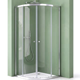 glasvilla Cabina de ducha cuarto de círculo Ducha separación de ducha con 2 puertas correderas vidrio de seguridad ESG recubrimiento Nano Ravenna32K