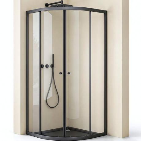 glasvilla Box Doccia in Vetro Cabina Doccia Bagno con 2 Porte Scorrevoli e Profili in Alluminio Box Doccia con Rivestimento Nano Ravenna32K